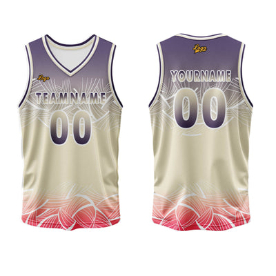 Custom Purple Flesh Color Basketball Jersey Uniform Suit Printed Your Logo Name Number enthsush