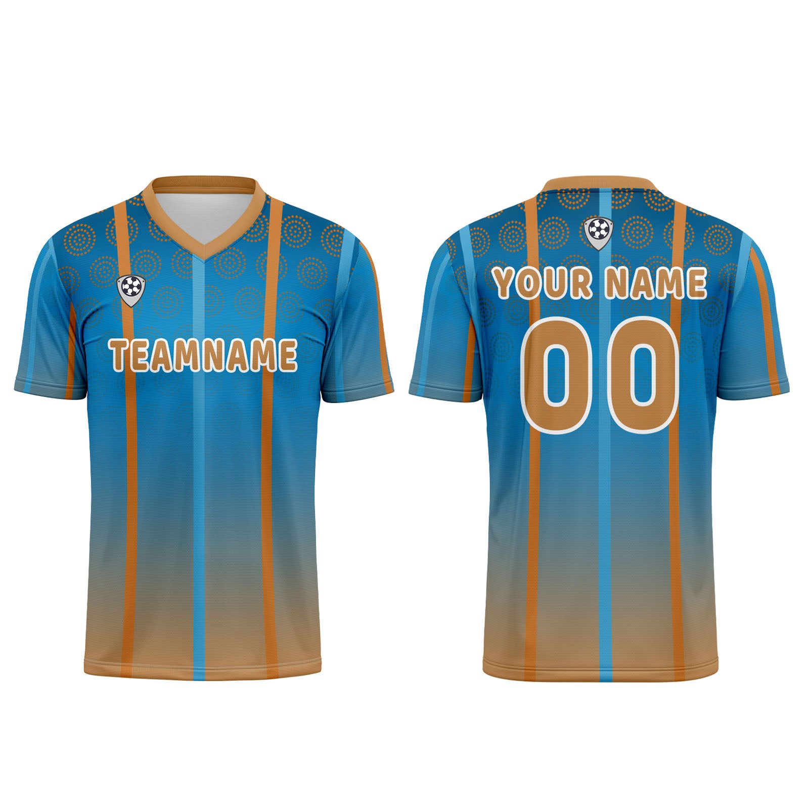Custom Blue Brown Jerseys for Men Women Personalized Soccer Uniforms for Adult and Kid enthsush