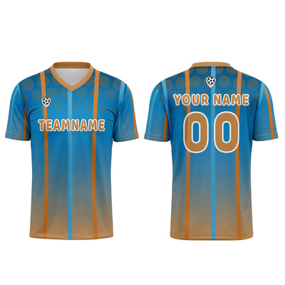 Custom Blue Brown Jerseys for Men Women Personalized Soccer Uniforms for Adult and Kid enthsush