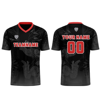 Custom Black Red Jerseys for Men Women Personalized Soccer Uniforms for Adult and Kid enthsush