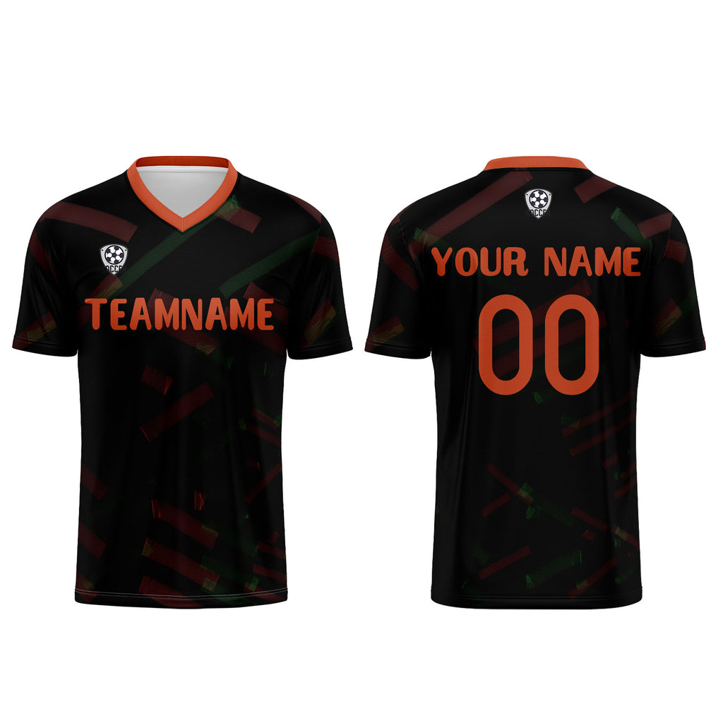 Custom Black Orange Red Jerseys for Men Women Personalized Soccer Uniforms for Adult and Kid enthsush
