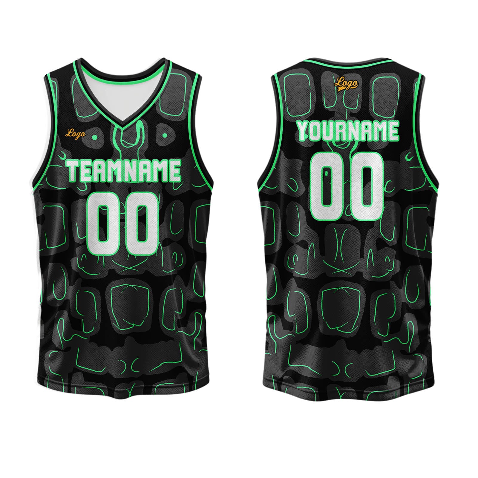 Custom Green Basketball Jersey Uniform Suit Printed Your Logo Name Number enthsush