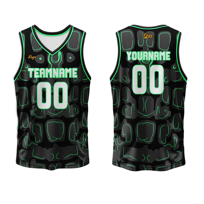 Custom Green Basketball Jersey Uniform Suit Printed Your Logo Name Number
