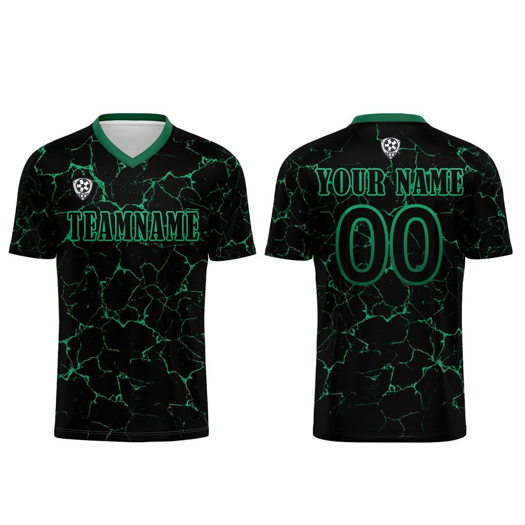 Custom Black Green Jerseys for Men Women Personalized Soccer Uniforms for Adult and Kid enthsush