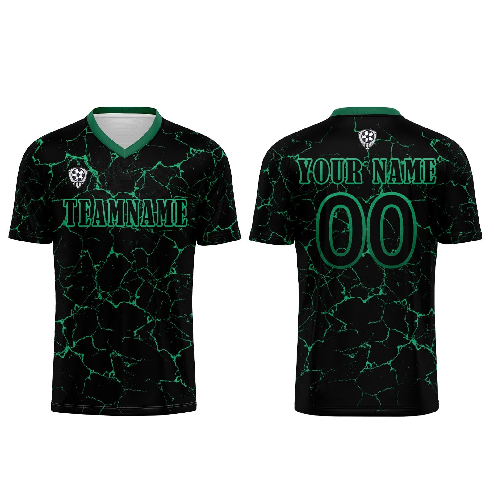 Custom Black Green Jerseys for Men Women Personalized Soccer Uniforms for Adult and Kid enthsush