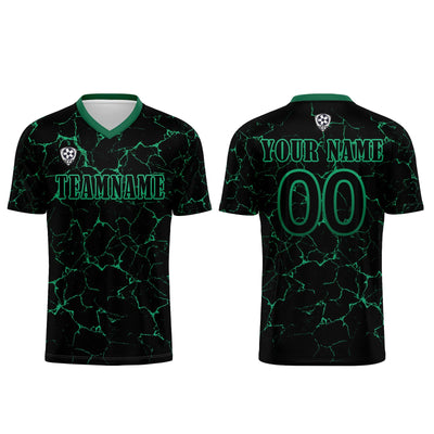 Custom Black Green Jerseys for Men Women Personalized Soccer Uniforms for Adult and Kid enthsush