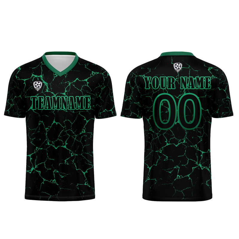 Custom Black Green Jerseys for Men Women Personalized Soccer Uniforms for Adult and Kid