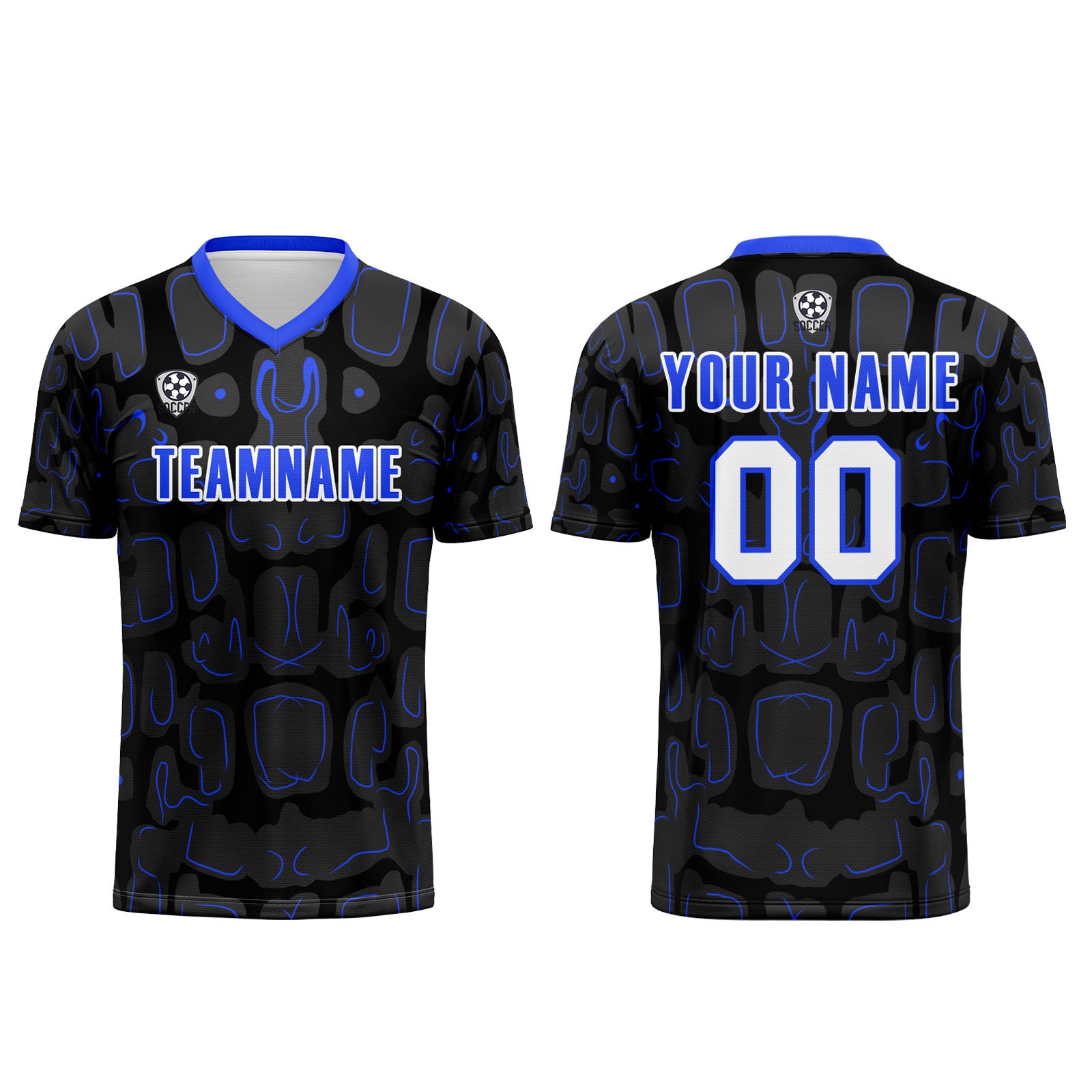 Custom Black Blue Jerseys for Men Women Personalized Soccer Uniforms for Adult and Kid enthsush