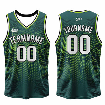 Custom Green Basketball Jersey Uniform Suit Printed Your Logo Name Number enthsush