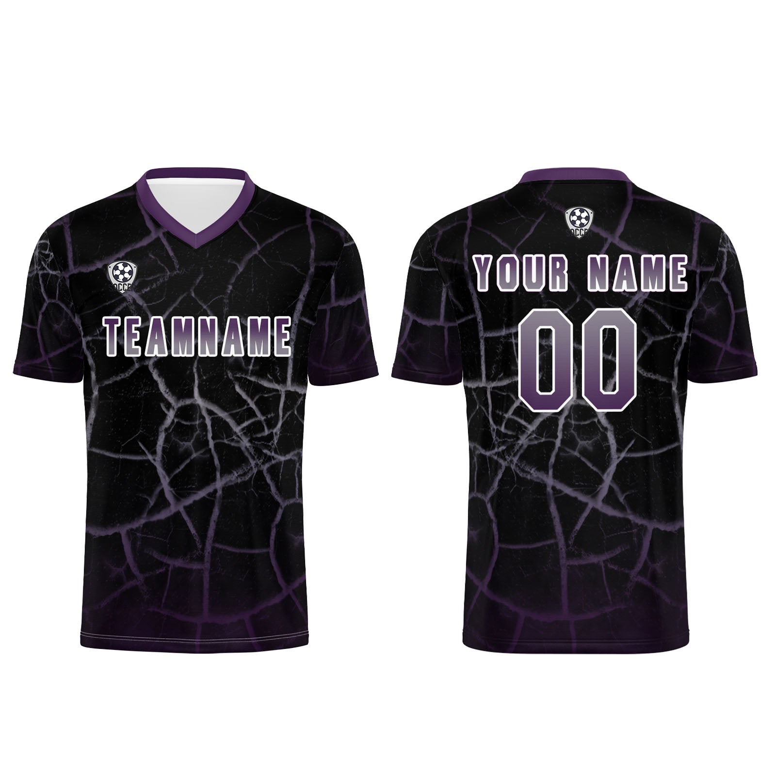 Custom Black Deep Purple Jerseys for Men Women Personalized Soccer Uniforms for Adult and Kid enthsush