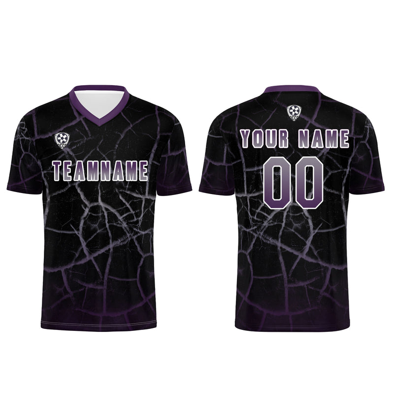 Custom Black Deep Purple Jerseys for Men Women Personalized Soccer Uniforms for Adult and Kid