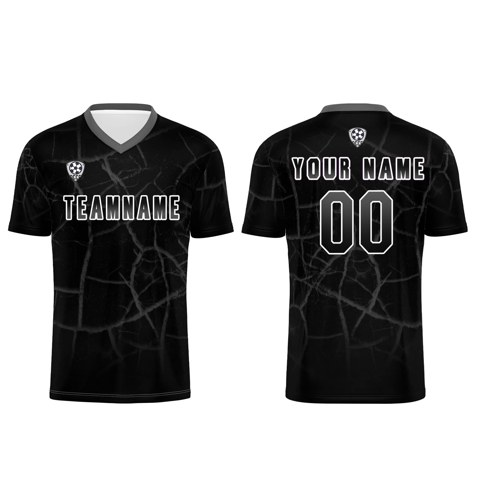 Custom Black Grey Jerseys for Men Women Personalized Soccer Uniforms for Adult and Kid enthsush