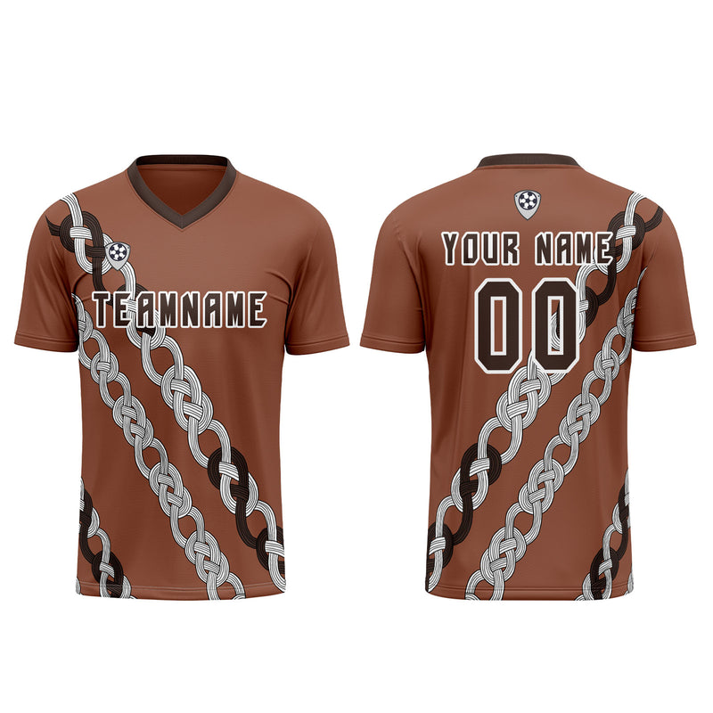 Custom Brown Soccer Jerseys for Men Women Personalized Soccer Uniforms for Adult and Kid