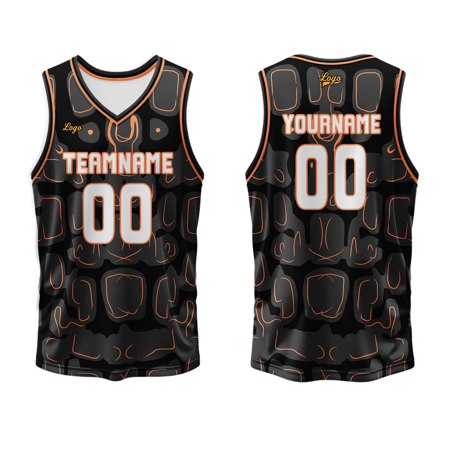 Custom Orange Basketball Jersey Uniform Suit Printed Your Logo Name Number enthsush