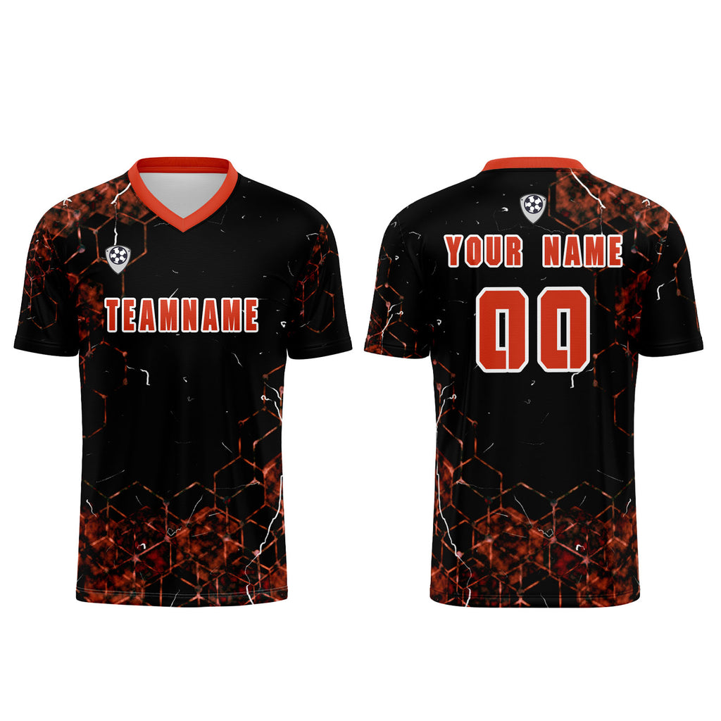 Custom Orange Jerseys for Men Women Personalized Soccer Uniforms for Adult and Kid enthsush