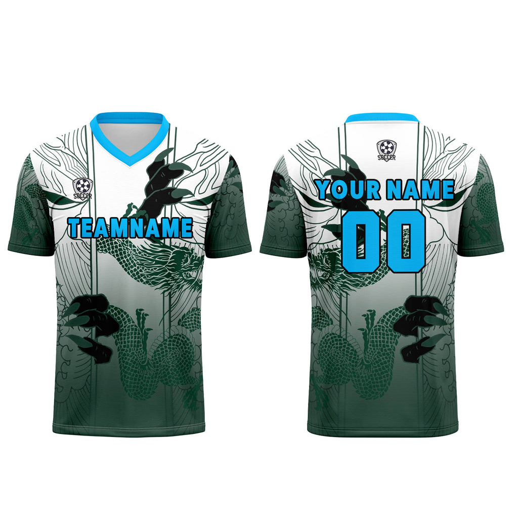 Custom Green Blue Jerseys for Men Women Personalized Soccer Uniforms for Adult and Kid enthsush