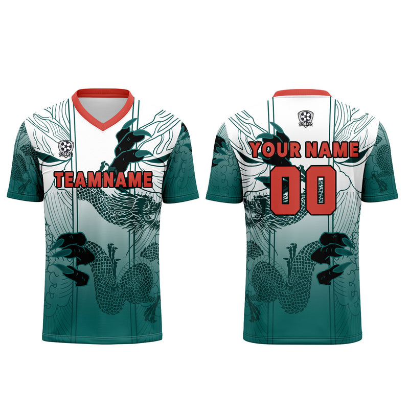 Custom White Light Green Jerseys for Men Women Personalized Soccer Uniforms for Adult and Kid