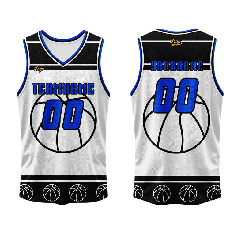 Custom Black Blue Basketball Jersey Uniform Suit Printed Your Logo Name Number