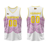 Custom White Purple Yellow Basketball Jersey Uniform Suit Printed Your Logo Name Number