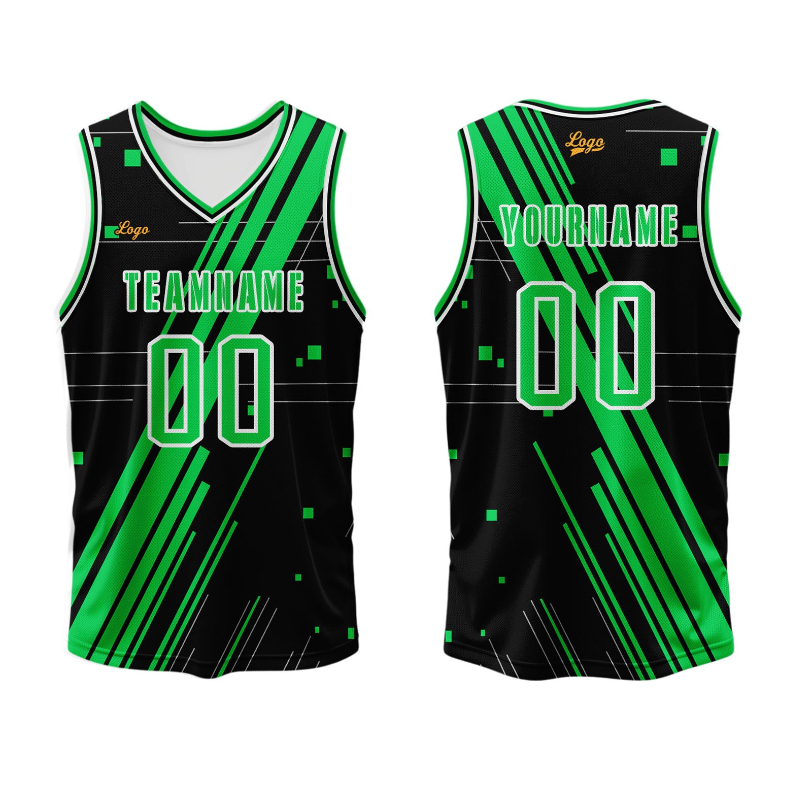 Custom Black Green Basketball Jersey Uniform Suit Printed Your Logo Name Number enthsush