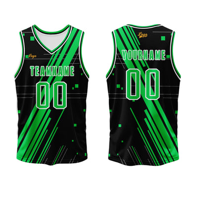 Custom Black Green Basketball Jersey Uniform Suit Printed Your Logo Name Number enthsush