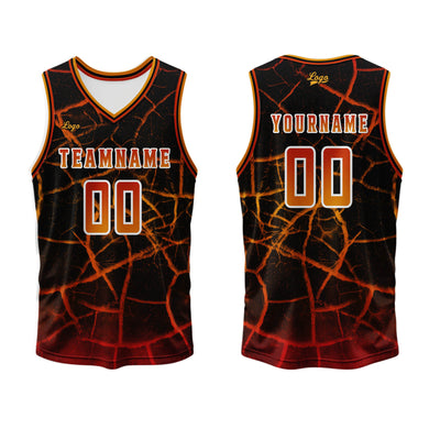 Custom Orange Red Basketball Jersey Uniform Suit Printed Your Logo Name Number enthsush