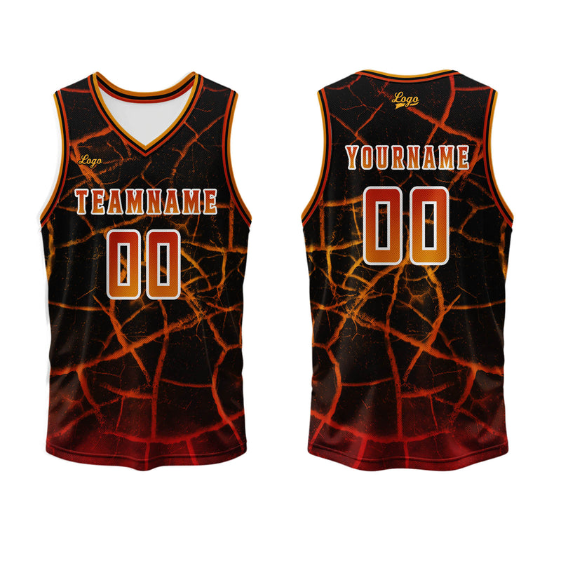 Custom Orange Red Basketball Jersey Uniform Suit Printed Your Logo Name Number