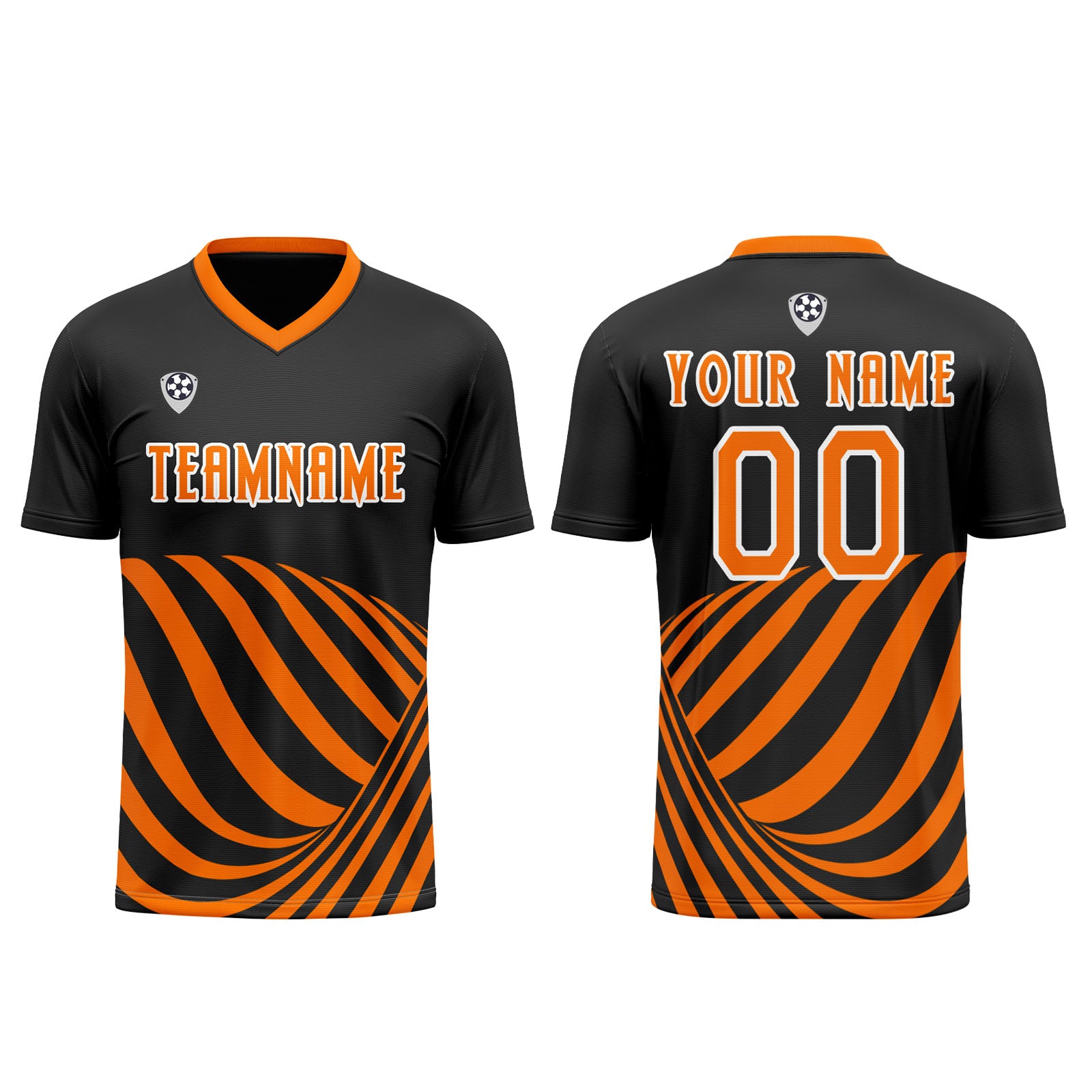 Custom Black Orange Soccer Jerseys for Men Women Personalized Soccer Uniforms for Adult and Kid enthsush