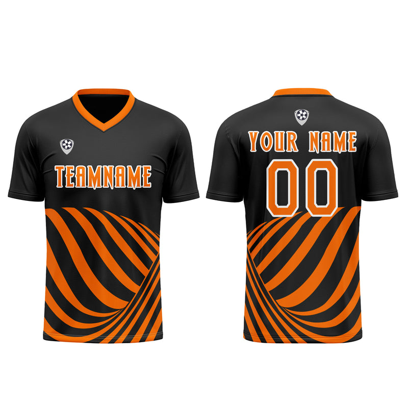 Custom Black Orange Soccer Jerseys for Men Women Personalized Soccer Uniforms for Adult and Kid