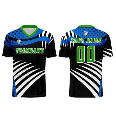 Custom Blue Green Jerseys for Men Women Personalized Soccer Uniforms for Adult and Kid enthsush
