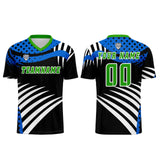 Custom Blue Green Jerseys for Men Women Personalized Soccer Uniforms for Adult and Kid