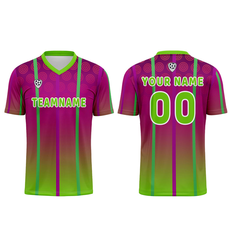 Custom Rose Red Green Jerseys for Men Women Personalized Soccer Uniforms for Adult and Kid
