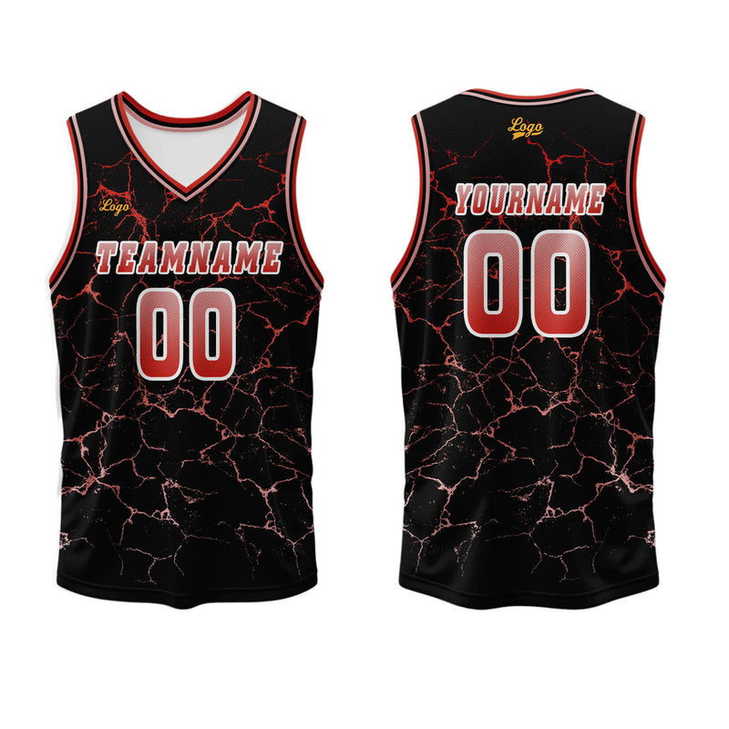 Custom Red Basketball Jersey Uniform Suit Printed Your Logo Name Number