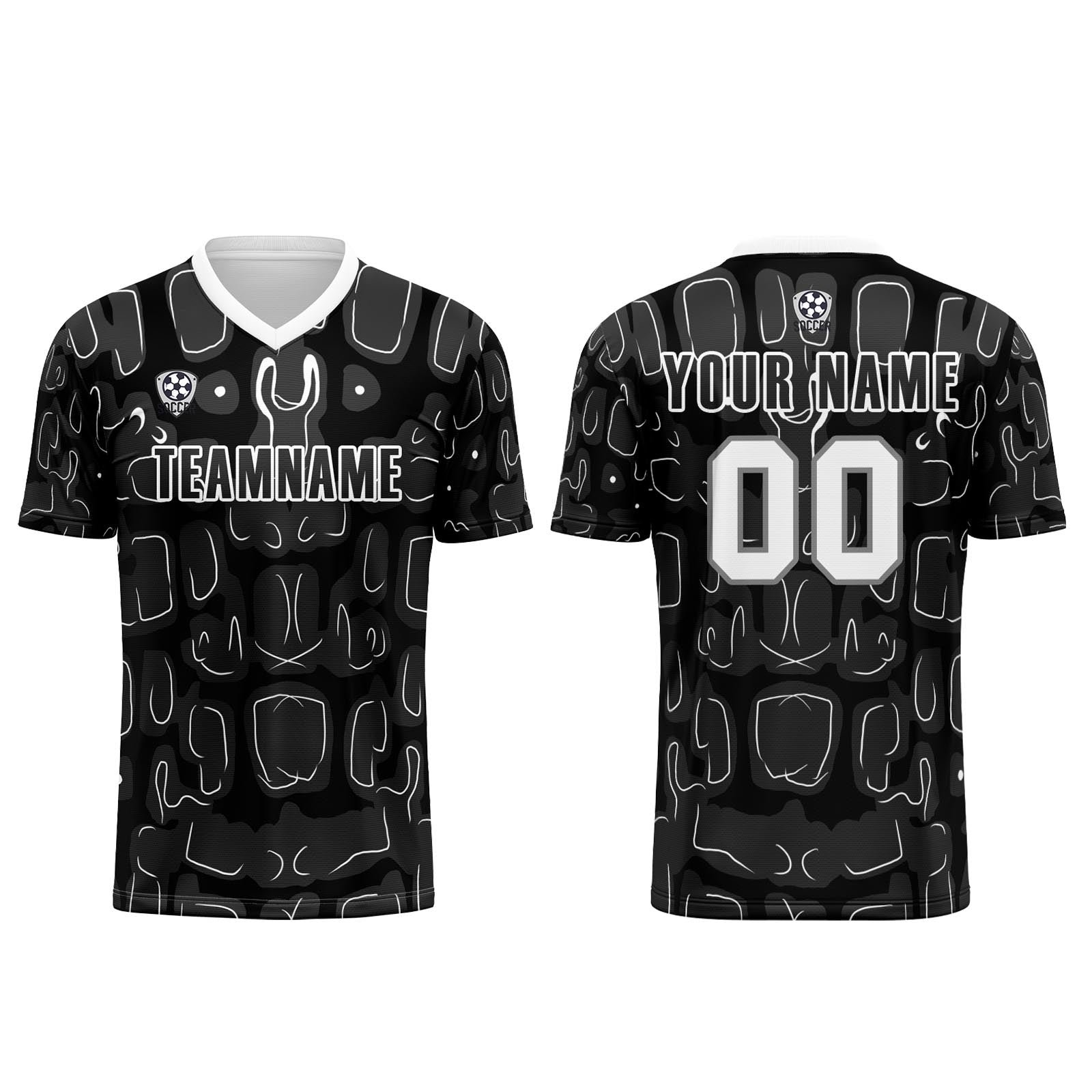 Custom Black Grey Jerseys for Men Women Personalized Soccer Uniforms for Adult and Kid enthsush