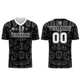 Custom Black Grey Jerseys for Men Women Personalized Soccer Uniforms for Adult and Kid