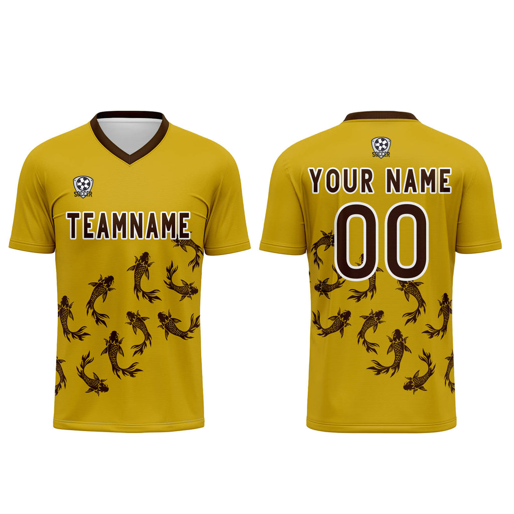 Custom Yellow Jerseys for Men Women Personalized Soccer Uniforms for Adult and Kid enthsush