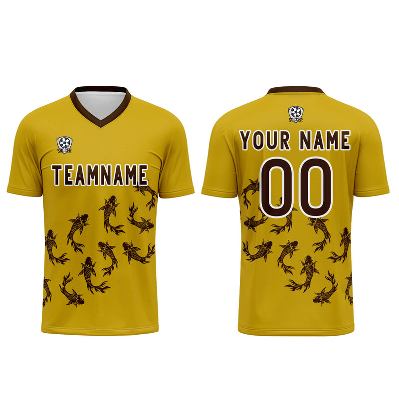Custom Yellow Jerseys for Men Women Personalized Soccer Uniforms for Adult and Kid