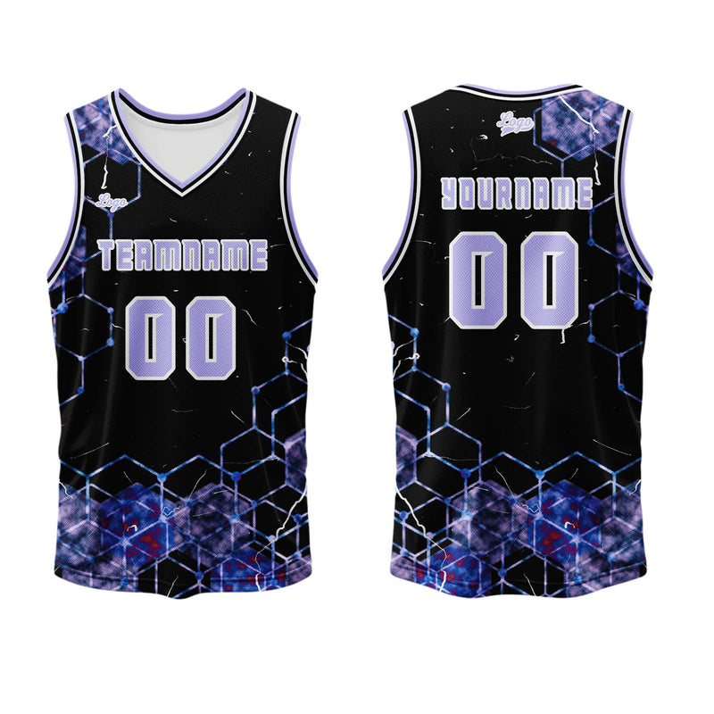 Custom Purple Basketball Jersey Uniform Suit Printed Your Logo Name Number