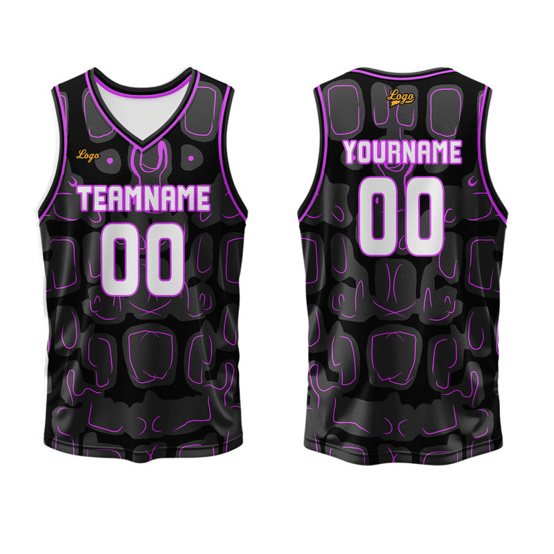 Custom Purple Basketball Jersey Uniform Suit Printed Your Logo Name Number