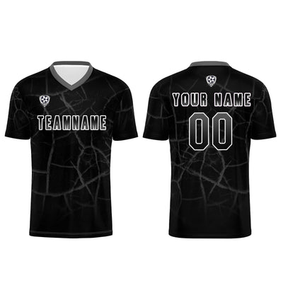 Custom Black Grey Jerseys for Men Women Personalized Soccer Uniforms for Adult and Kid enthsush