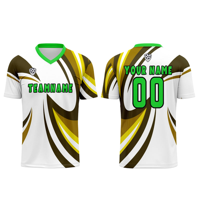 Custom White Yellow Jerseys for Men Women Personalized Soccer Uniforms for Adult and Kid