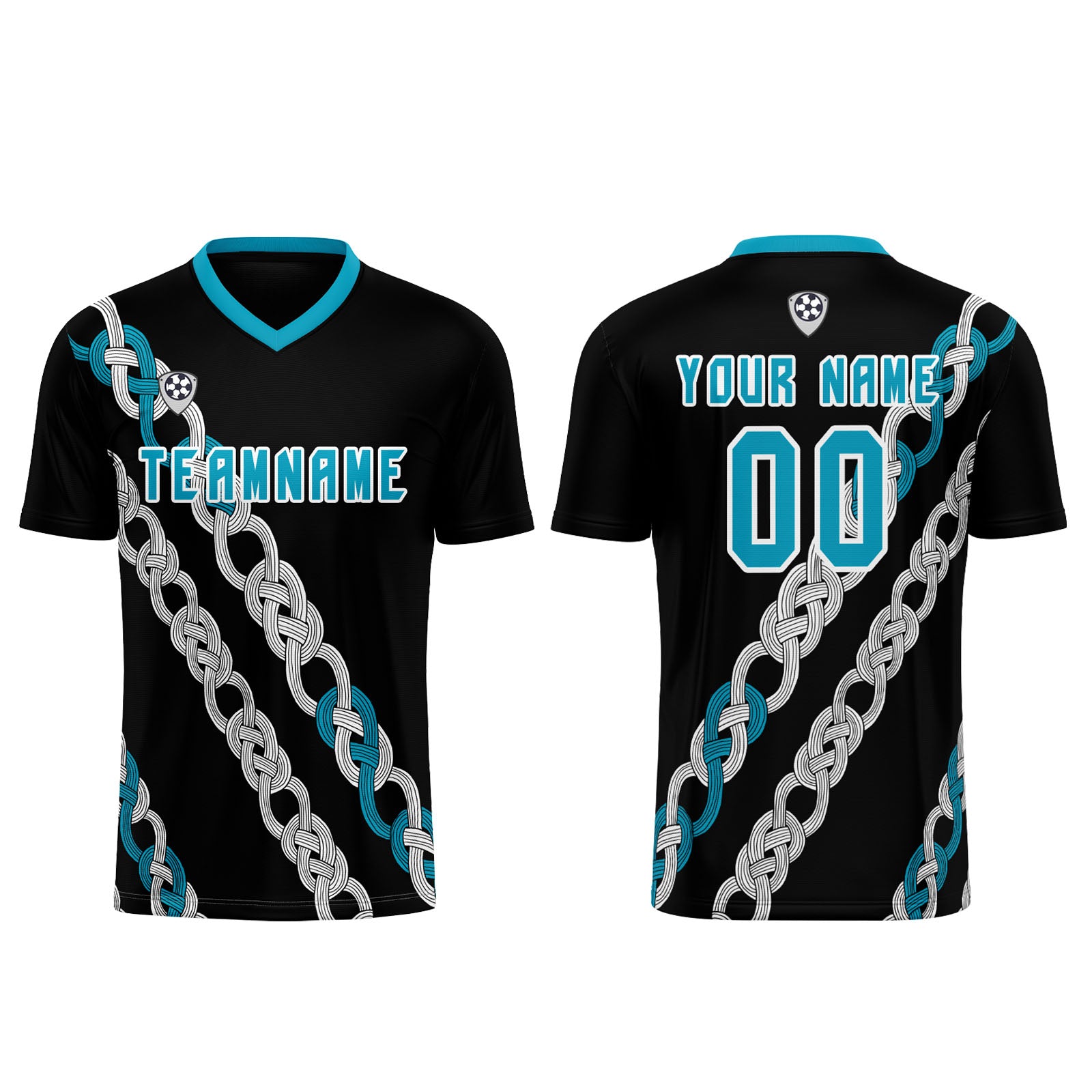 Custom Black Teal Soccer Jerseys for Men Women Personalized Soccer Uniforms for Adult and Kid enthsush