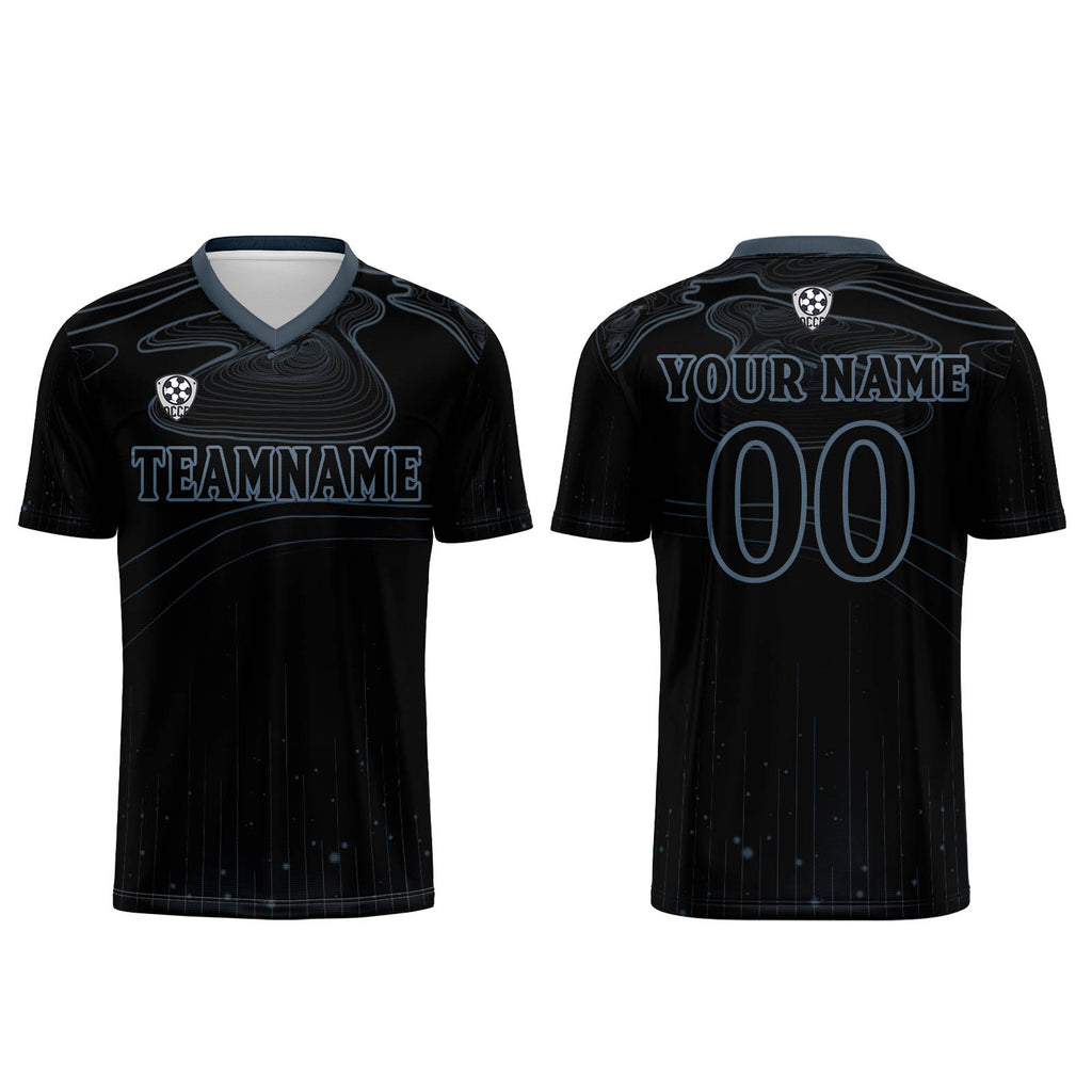 Custom Black Haze Blue Soccer Jerseys for Men Women Personalized Soccer Uniforms for Adult and Kid enthsush