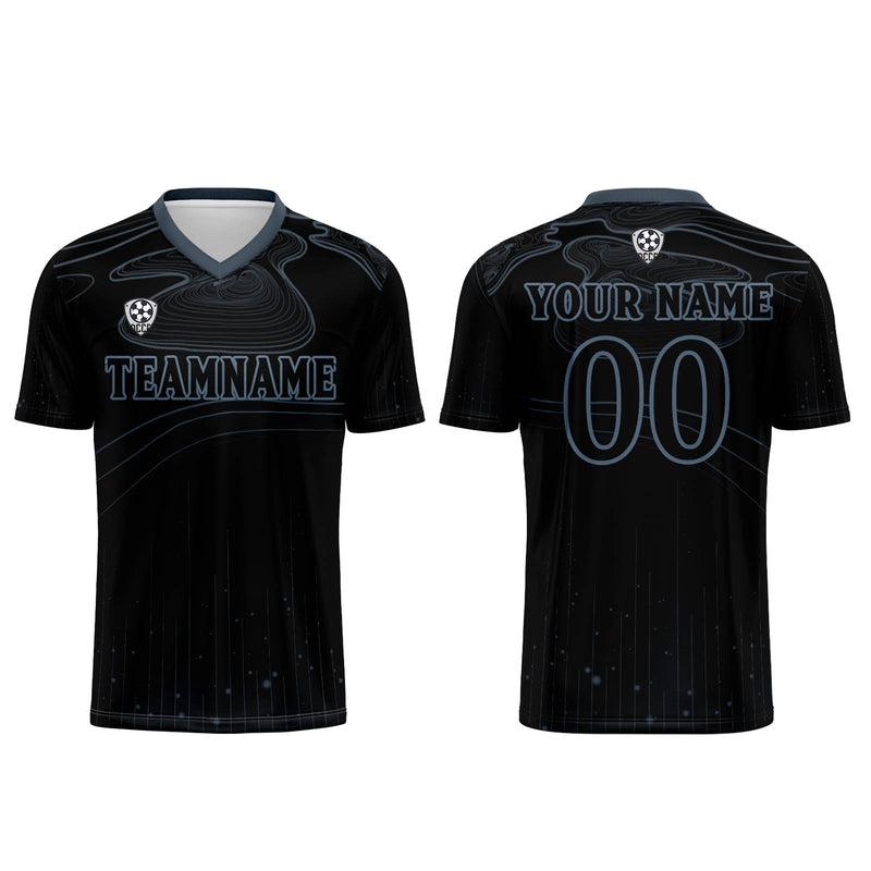 Custom Black Haze Blue Soccer Jerseys for Men Women Personalized Soccer Uniforms for Adult and Kid