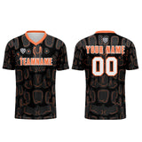 Custom Black Orange Jerseys for Men Women Personalized Soccer Uniforms for Adult and Kid