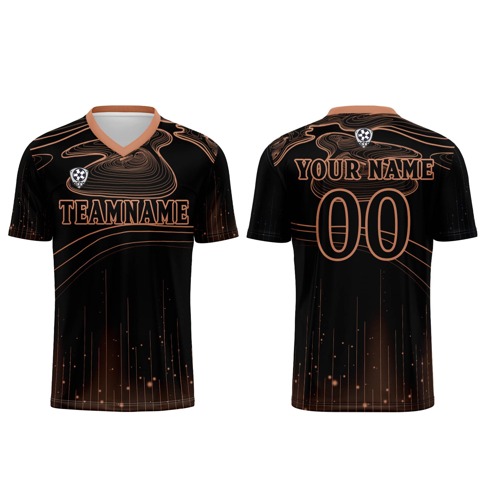 Custom Black Orange Soccer Jerseys for Men Women Personalized Soccer Uniforms for Adult and Kid enthsush