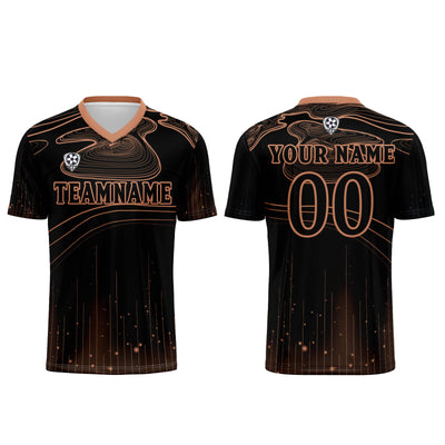 Custom Black Orange Soccer Jerseys for Men Women Personalized Soccer Uniforms for Adult and Kid enthsush