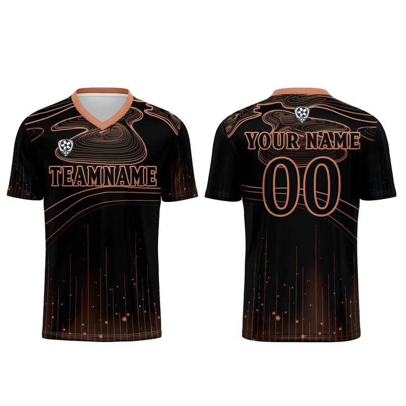 Custom Black Orange Soccer Jerseys for Men Women Personalized Soccer Uniforms for Adult and Kid