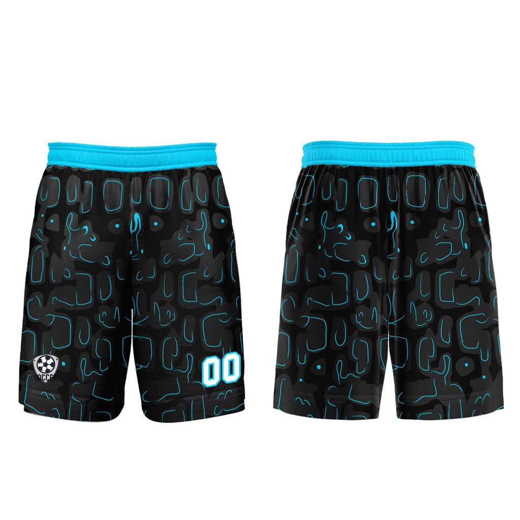 Custom Black Blue Cyan Jerseys for Men Women Personalized Soccer Uniforms for Adult and Kid enthsush