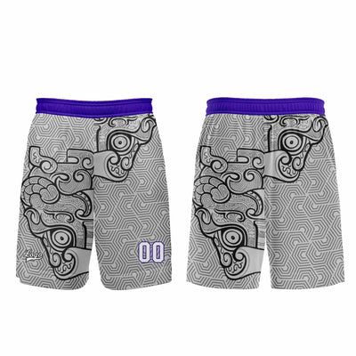 Custom Gray Purple Basketball Jersey Uniform Suit Printed Your Logo Name Number enthsush